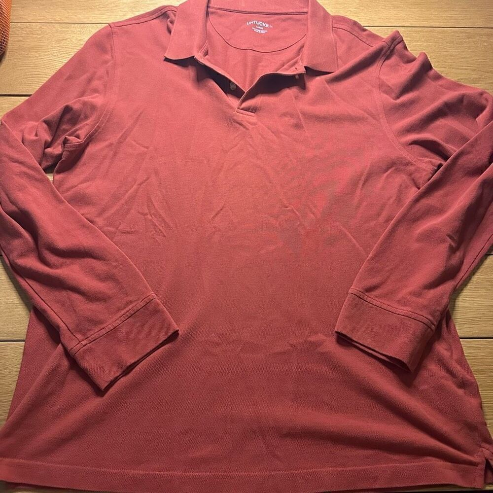 Untuckit orange long sleeve polo large